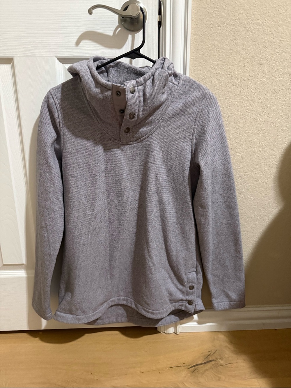 Lavender Snap Cowl Neck Pullover Sweatshirt